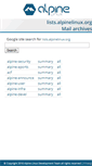 Mobile Screenshot of lists.alpinelinux.org